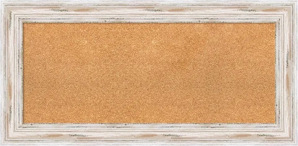 Amanti Art Natural Cork Board for Wall, 39x19 Cottage Office Decor