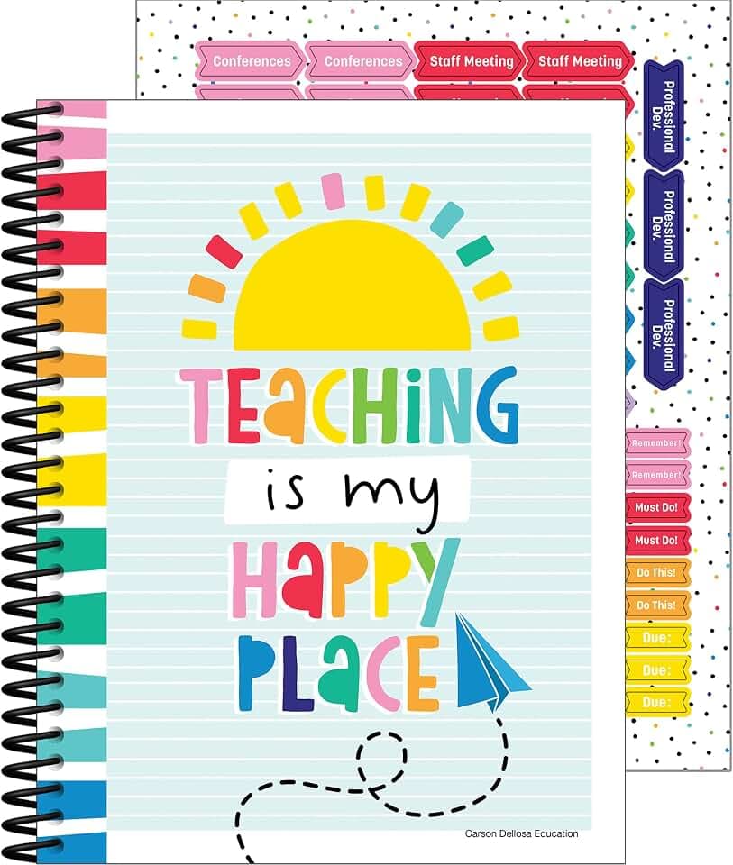 Carson Dellosa Happy Place Teacher Planner 2026-2027, Undated 8" x 11"