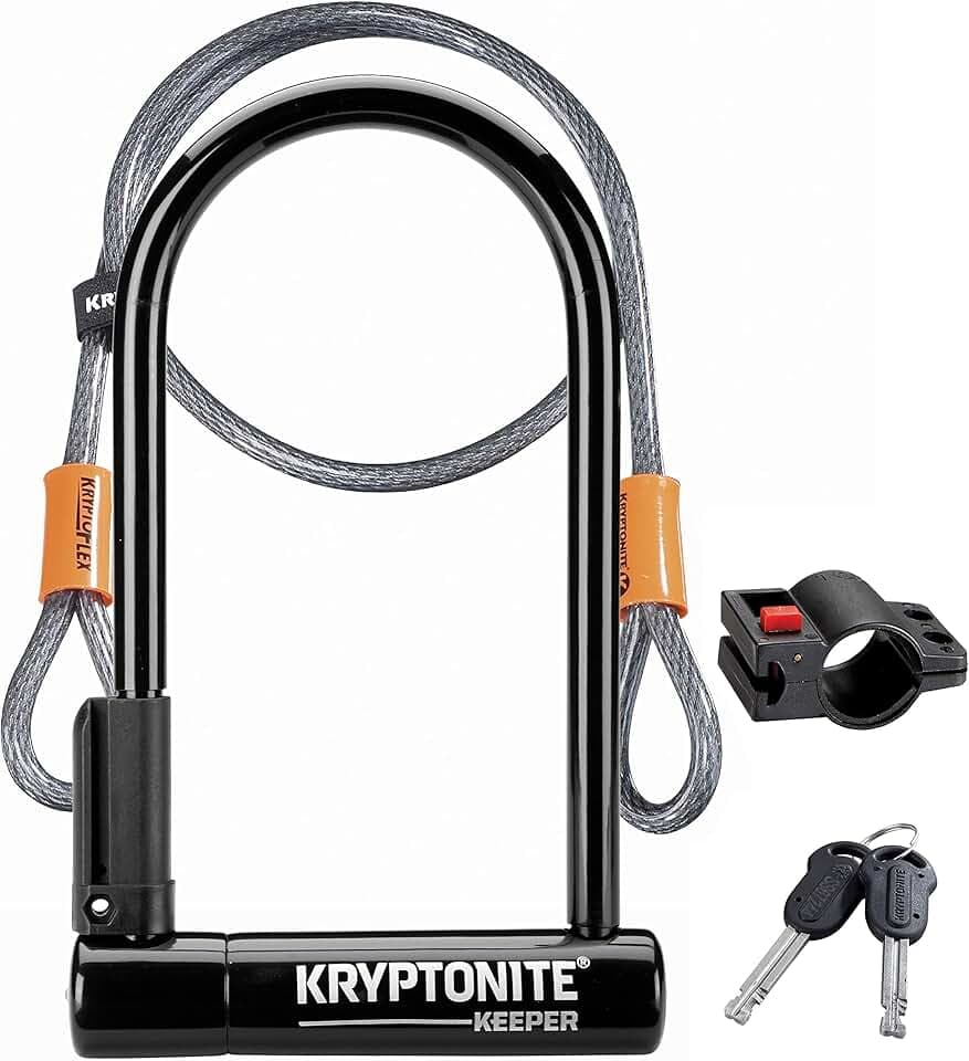 Kryptonite Keeper Standard Bügelschloss & Kabel, Sicherheitslevel 5/10