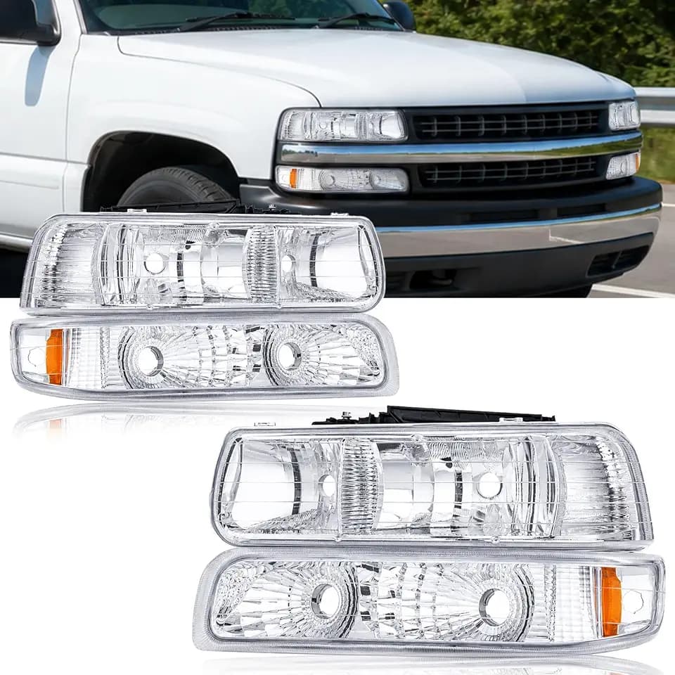 Headlights Assembly Fits 1999-2002 Chevy Silverado 1500 2500 3500