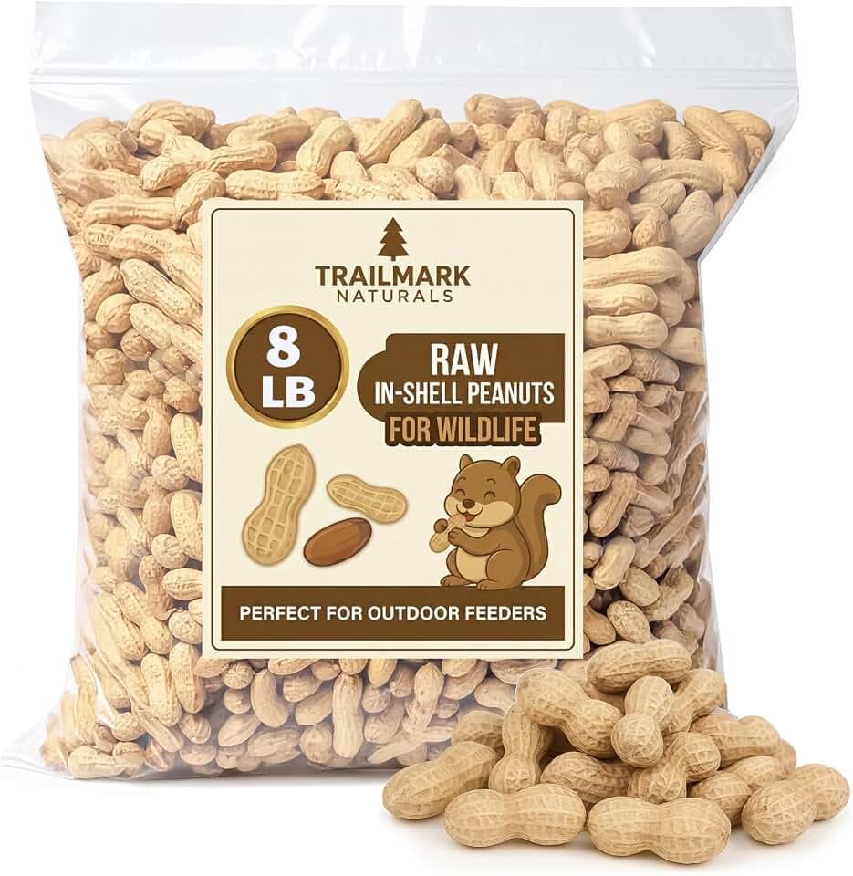 8 LB - Raw Peanuts For Squirrels, Raw In Shell Peanuts For Birds and Wildlife- Squirrel Food, Wild Bird Seed - Grown in The USA