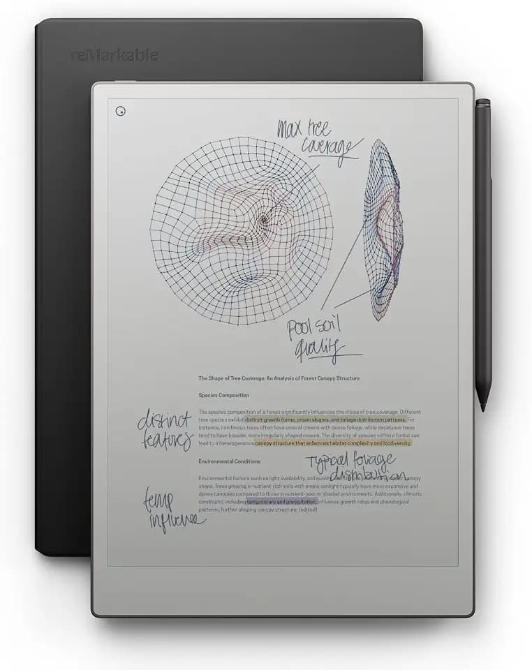 reMarkable Paper Pro with Marker Plus and Black Leather Book Folio