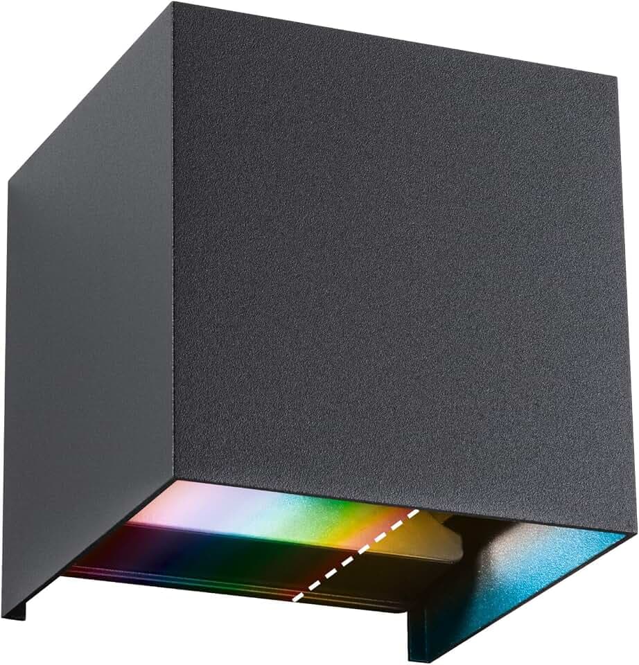 Paulmann 94847 LED Außenwandleuchte Cybo IP44 2x2,5W 2x150lm dimmbar 100x100mm Anthrazit Aluminium RGBW