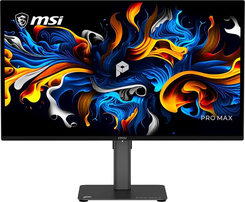 MSI PRO MAX 271UPX12G 27-inch 3840x2160(UHD) QD OLED Monitor,120Hz,DisplayHDR True Black 400,FreeSynch Premium Pro,HDMI,Display Port,USB-C, △E< 2,Mac Optimization,Height Adjustable Stand,Speaker,Black