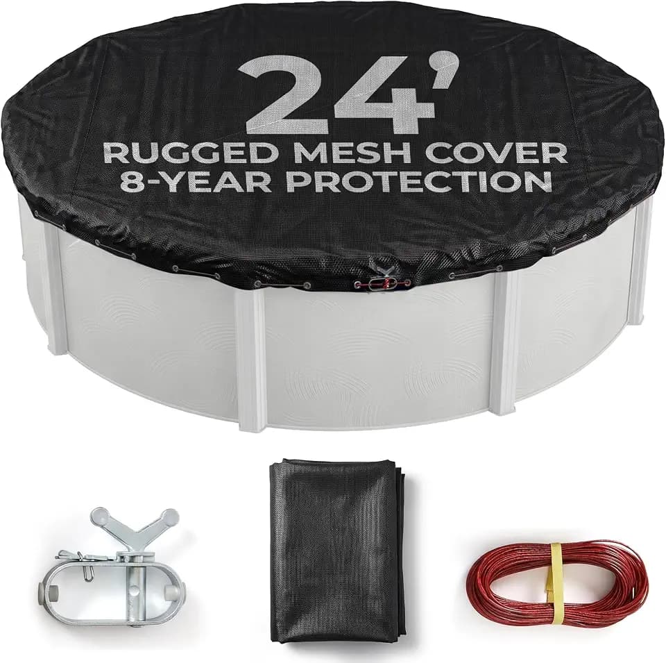 Blue Wave Arctic Armor 24-ft Round Rugged Mesh Pool Cover for Winter