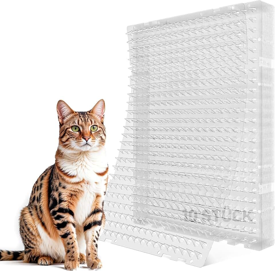 42 x 32 cm Dornengitter Gegen Katzen - Katzenabwehrmatte zur Verwendung im Innen- und Außenbereich Katzenabwehr Garten, Anti-Katzen-Katzenschreck für Garten, Beete und Balkonsims（10 Stück）