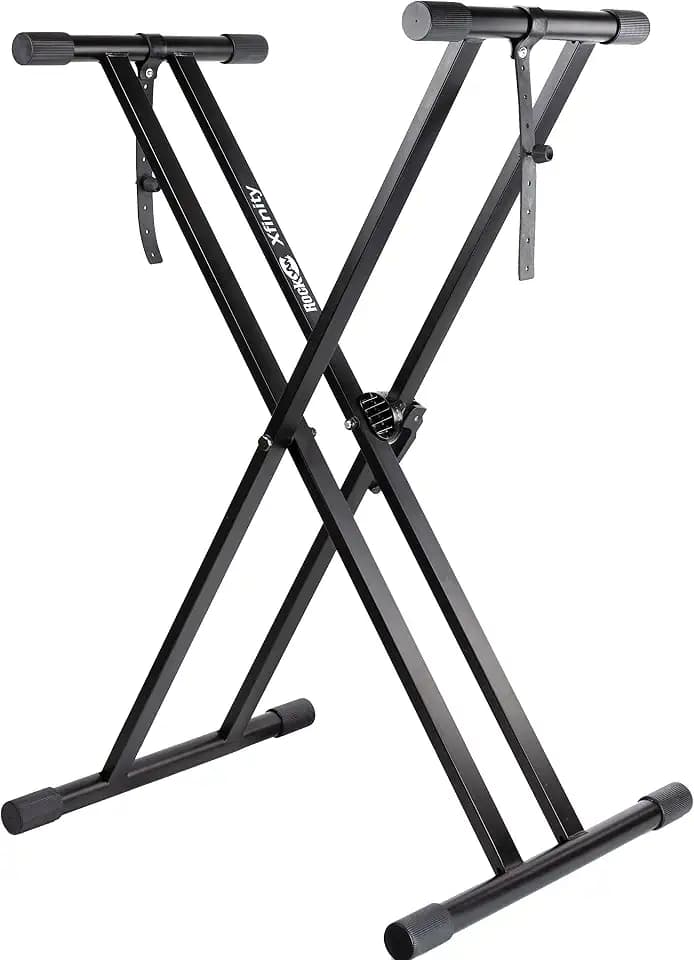 RockJam Xfinity Double X Keyboard Stand, Pre-Assembled & Adjustable