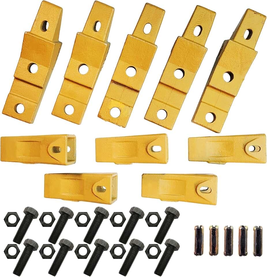 BDI Wear Parts 5 Set Excavator Teeth, 6737322Y Assembly Excavator Bucket Teeth/Bolt on Teeth Compatible with Bobcat Style Skid Steer Mini Excavator Accessories