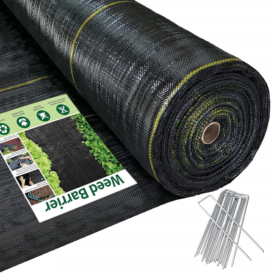 6ft x300ft Black Weed Barrier 3.5oz Landscape Premium Fabric-Heavy Duty Woven Ground Cloth with Superior Permeability Weed Control Convenient Design
