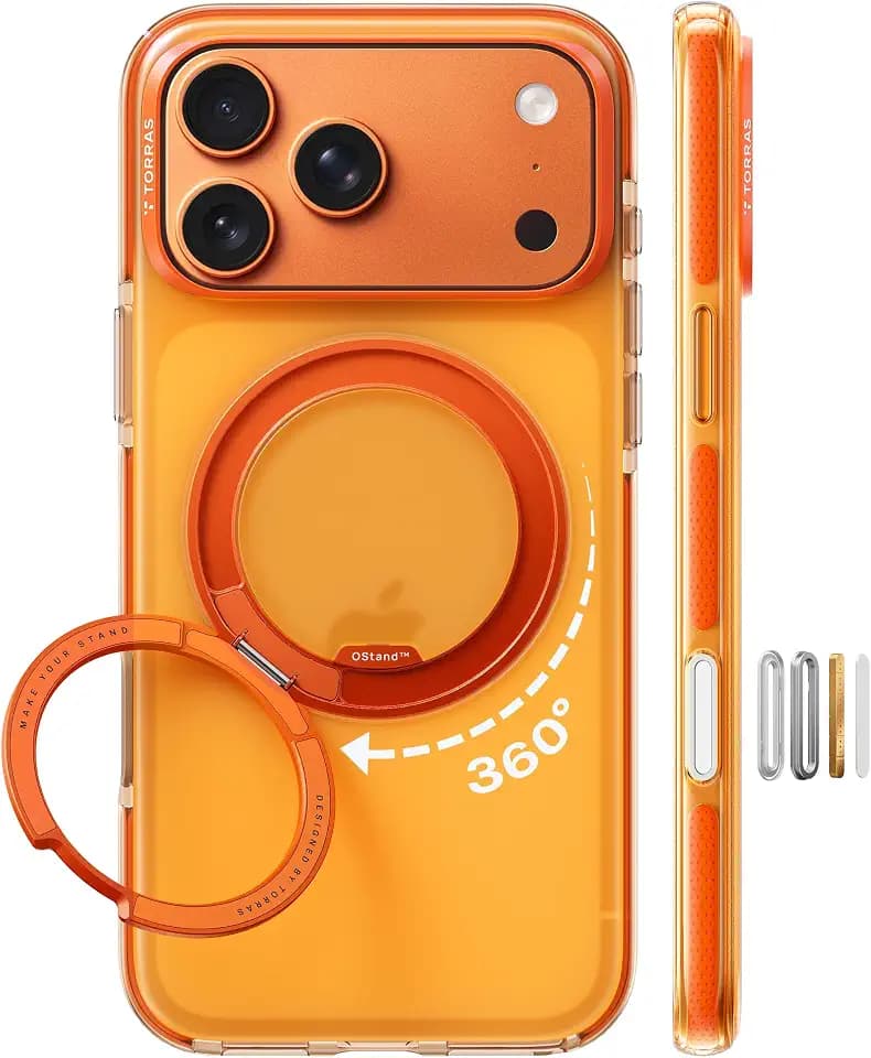 TORRAS O3 Hue for iPhone 18 Pro Case / 17 Pro Case 360 Stand Golden Citrus