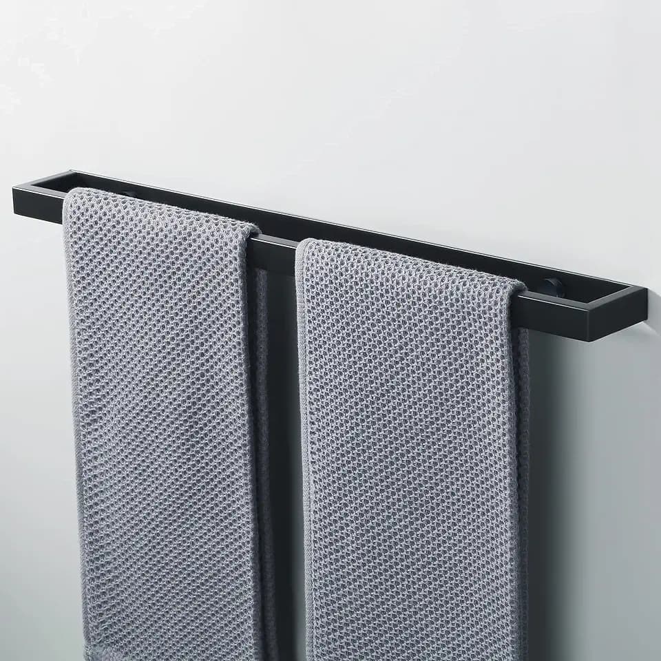 SAYAYO Handtuchhalter Schwarz 50cm Handtuchstange Edelstahl Badetuchhalter