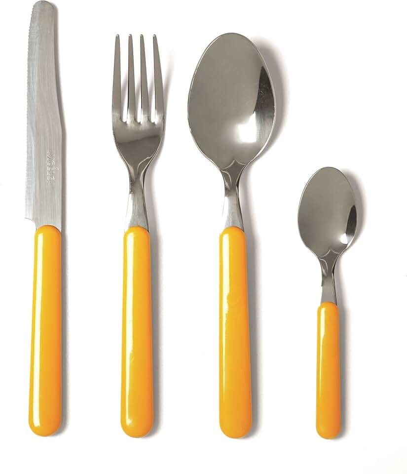 Excelsa Fashion Besteck-Set, Edelstahl, Orange, 9 x 9 x 24 cm, Einheit