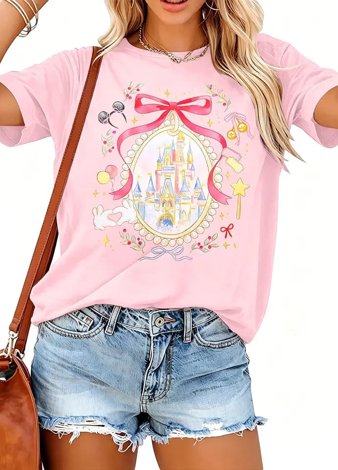 Women Magic Kingdom Shirt Cute Castle Graphic Tees Family Vacation T-Shirt