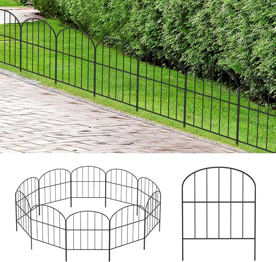 Decorative Garden Fence 10ft (L) x 16.5in (H) Fencing Dog Animal Barrier