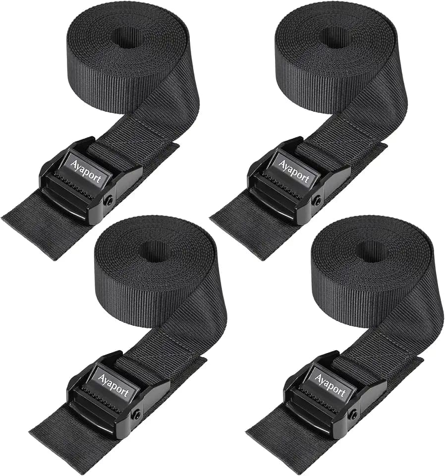 Ayaport Adjustable Lashing Straps with Buckles 1.5" x 8', 4 Pack
