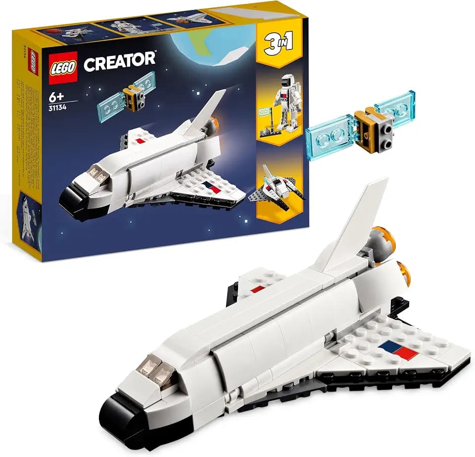 LEGO 31134 Creator 3in1 Spaceshuttle Spielzeug zum Astronauten zum Raumschiff, Konstruktionsspielzeug für Kinder, Jungen, Mädchen ab 6 Jahren, kreative Geschenkidee