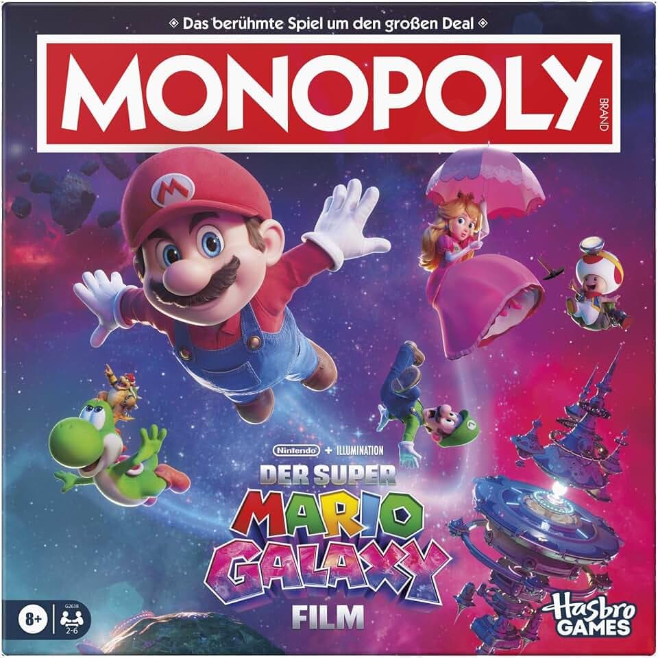 Monopoly: Der Super Mario Galaxy Film Edition Brettspiel I lustige Familienspiele für Kinder, Teenager, Erwachsene | 2 bis 6 Spieler | ab 8 Jahren - Deutsche Version