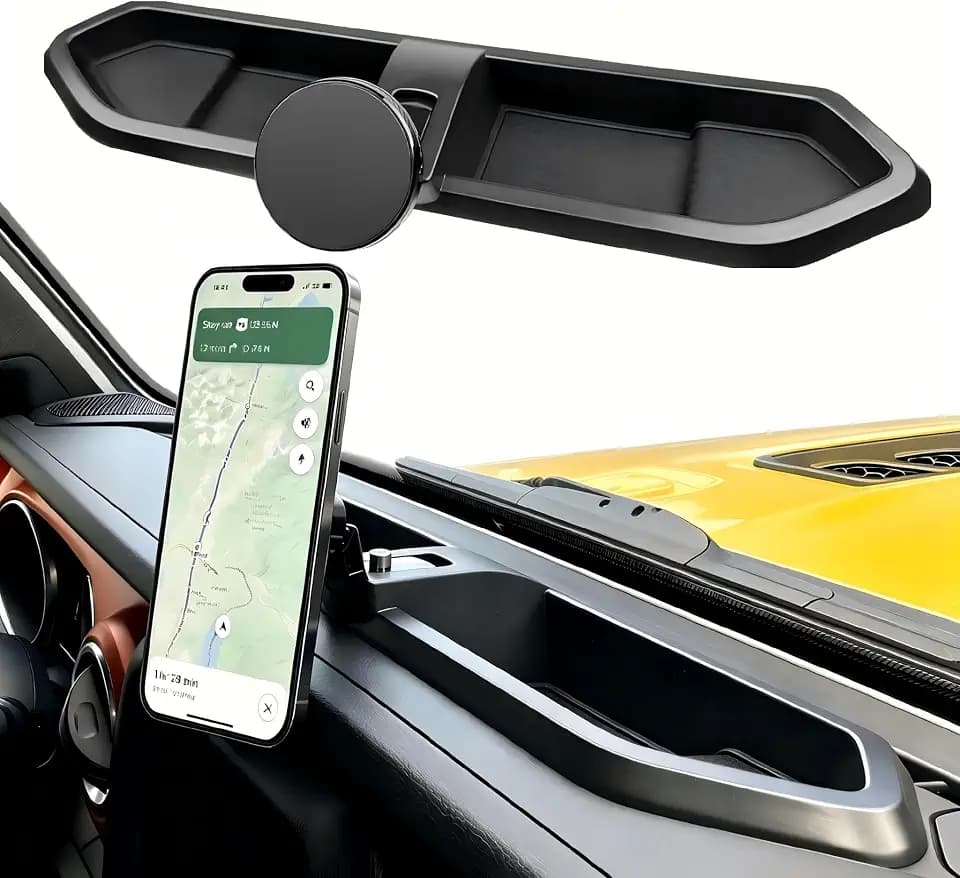 Dash Magnetic Phone Mount for 2018-2023 Jeep Wrangler JL JLU & Gladiator JT (NOT for 4XE), Dashboard Phone Holder with Magsafe, Multi-Mount Phone Holder Dash Tray for Jeep Accessories