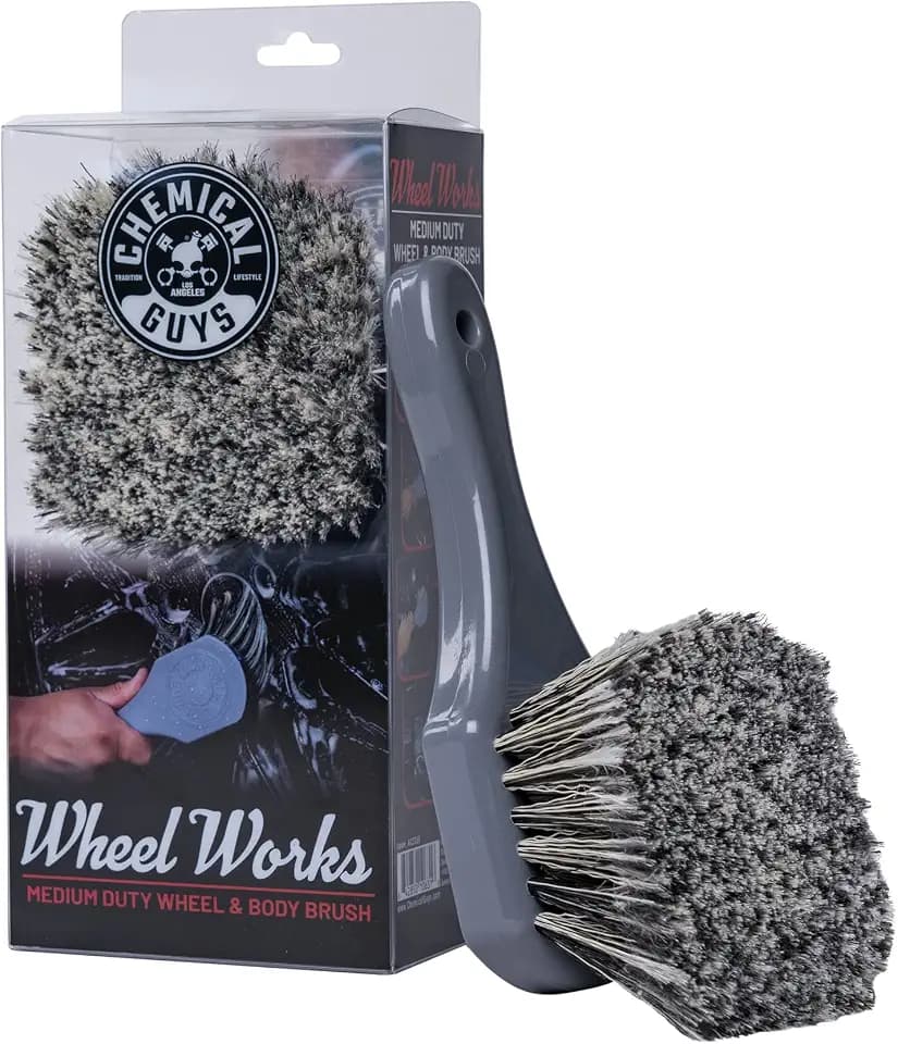 Chemical Guys, Wheel Works Medium Duty Wheel & Body Detailing Brush, Gray