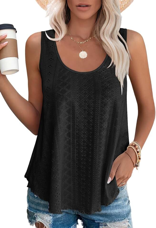 DUOEASE Tank Top Damen Sommer Ärmellose Oberteile Sommermode Scoop-Ausschnitt Shirt Damen
