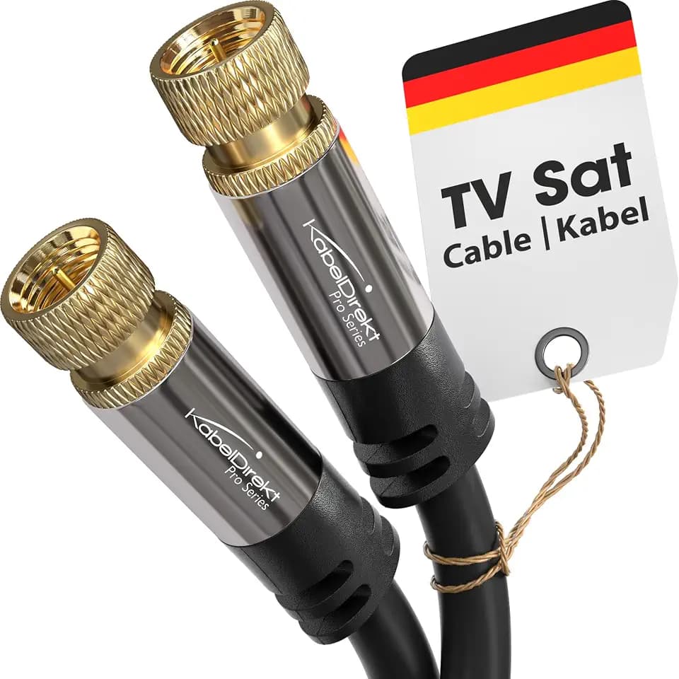 KabelDirekt – 4K SAT TV-Kabel (Koax) – 1m – F-Stecker – für DVB-S2, DVB-C