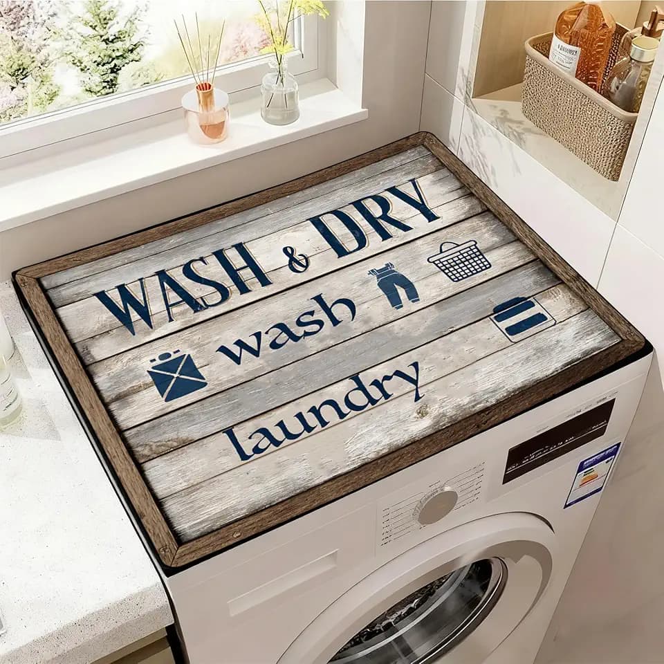 Washer and Dryer Covers for the Top, Non-slip Dryer Top Protector Mat, Dust-proof Washing Machine Cover, 23.6" x 19.7" (block, 23.6" x 19.7")