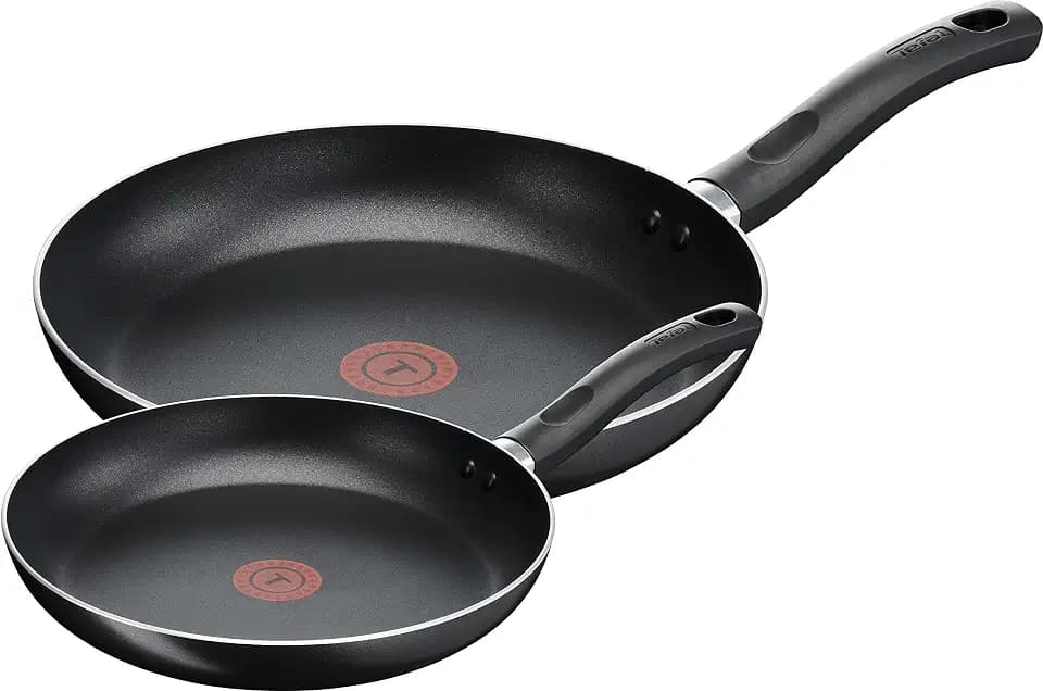 Tefal Taste Twin Bratpfannen-Set, 20/28 cm, antihaftbeschichtet, Aluminium, alle Herdarten kompatibel außer Induktion, spülmaschinenfest, schwarz - B189S244