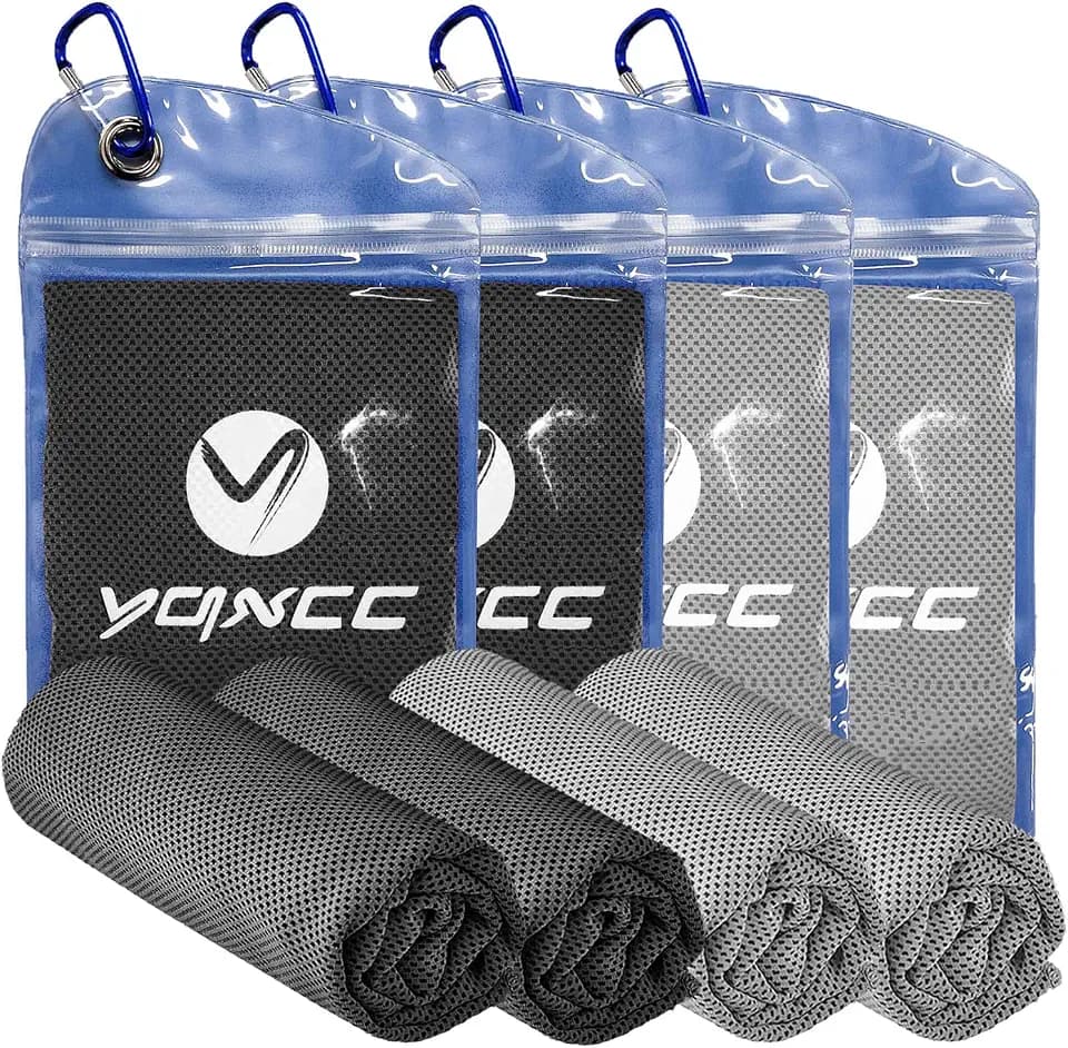 YQXCC 4 Pack Cooling Towels (47"x12"), Ice Cool Towels for Neck & Face