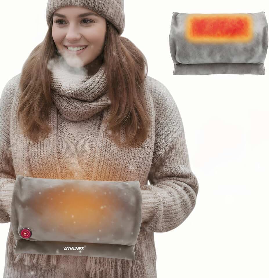USB-Powered Hand Warmers, Graphene Heating Pad 3-Second Heat, 3-Temp Pocket Warmer for Men Women Gifts (Power Bank Not Included)