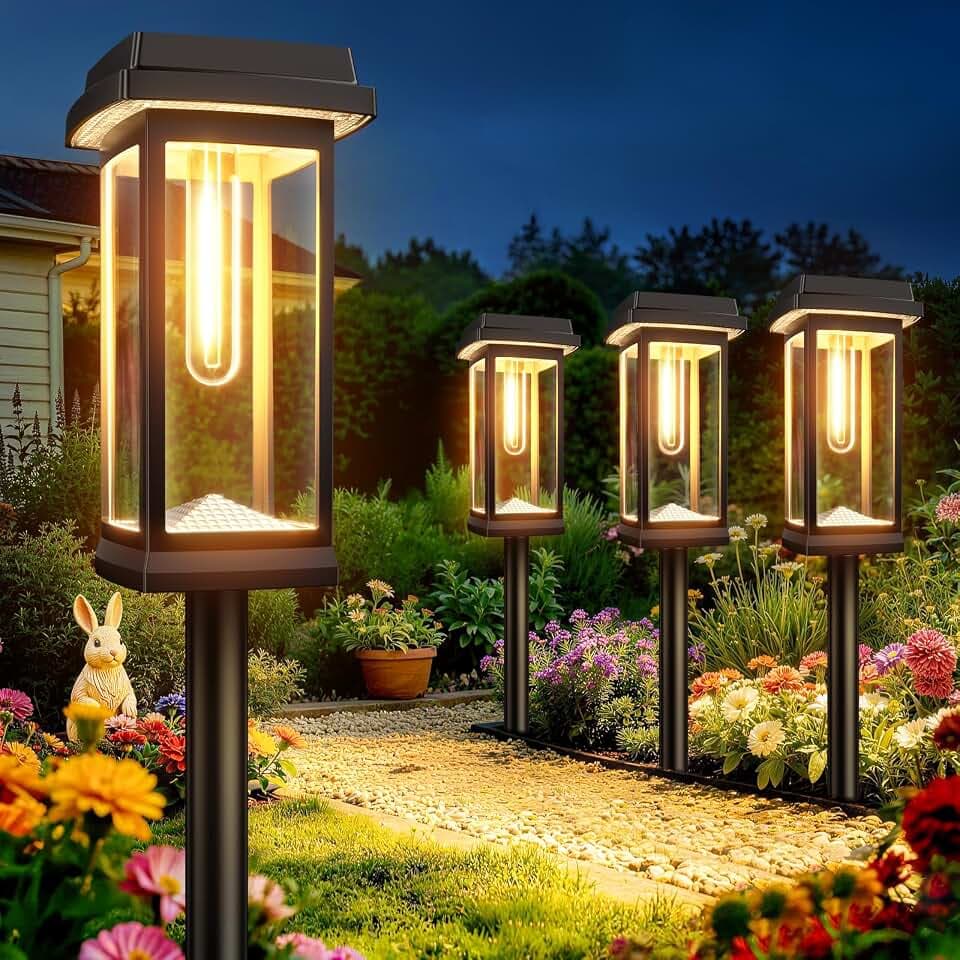 Solar Pathway Lights Outdoor, 12 Pack Upgraded Solar Garden Lights Solar Powered, Solar Lights Outdoor Waterproof IP65, 15 Hours Outdoor Solar Lights for Yard Patio Landscape Walkway Driveway Decor