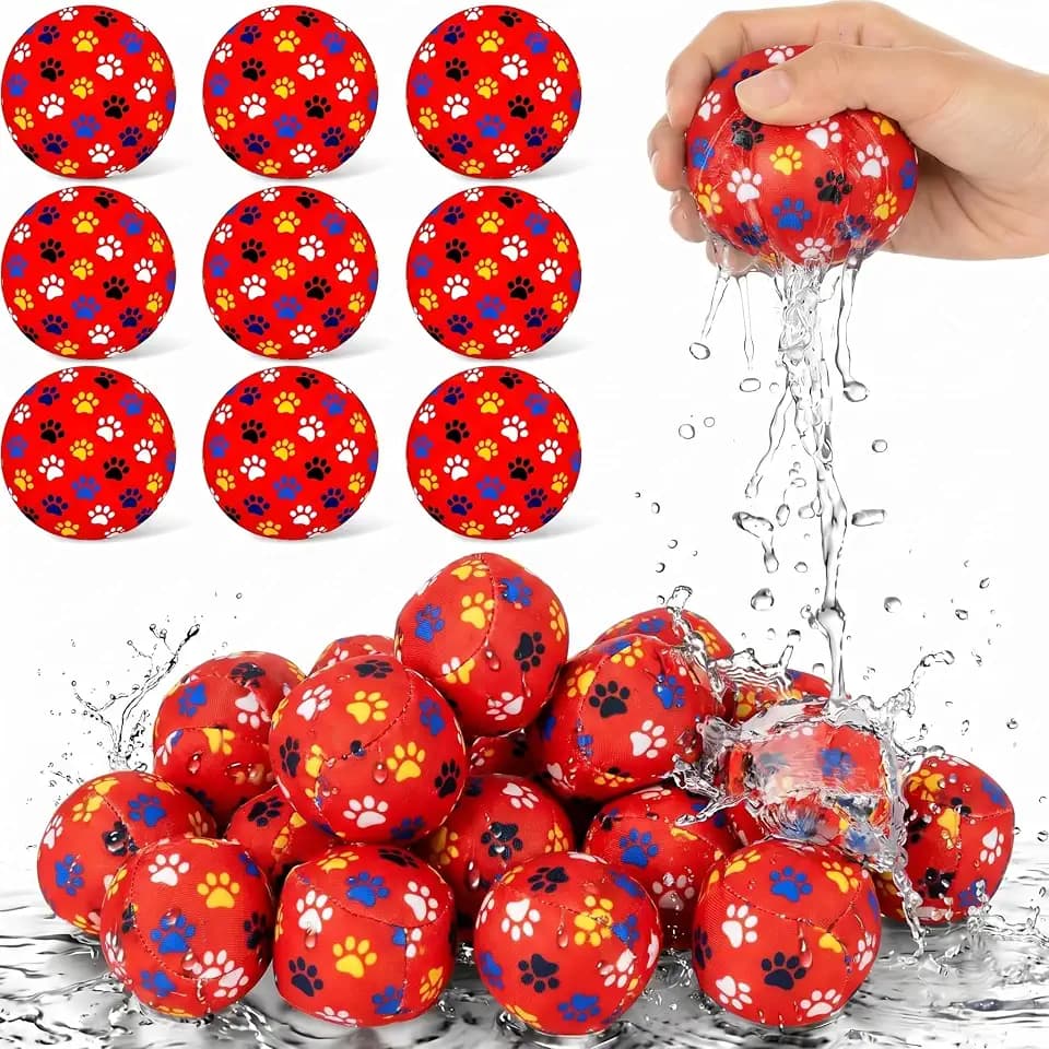 24 Pack Dog Paw Pool Party Favors 2 Inch Water Balls for Kids