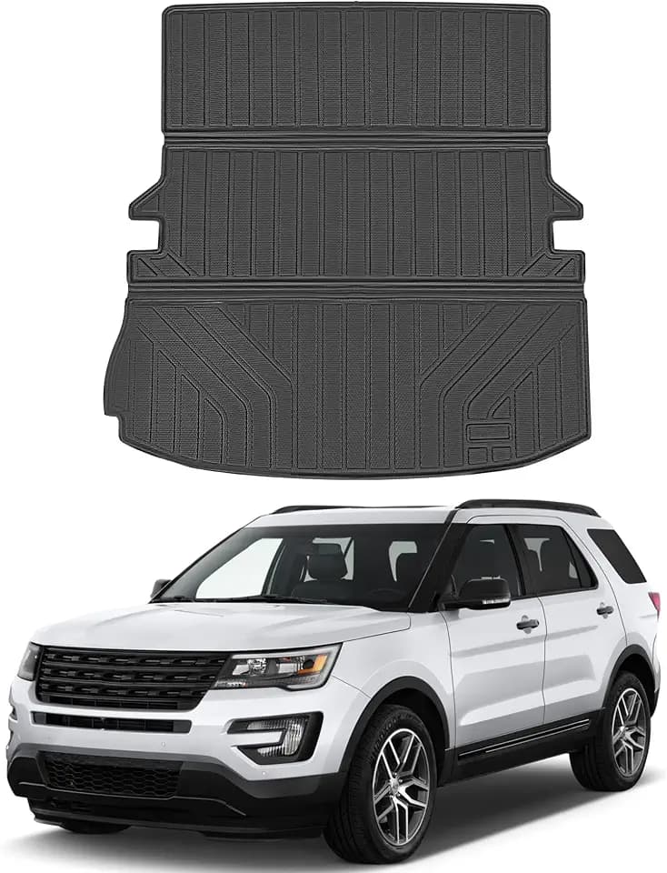 Trunk Mat for 2015-2019 Ford Explorer 7 Seats,All Weather TPE Cargo Liner for Ford Explorer Accessories
