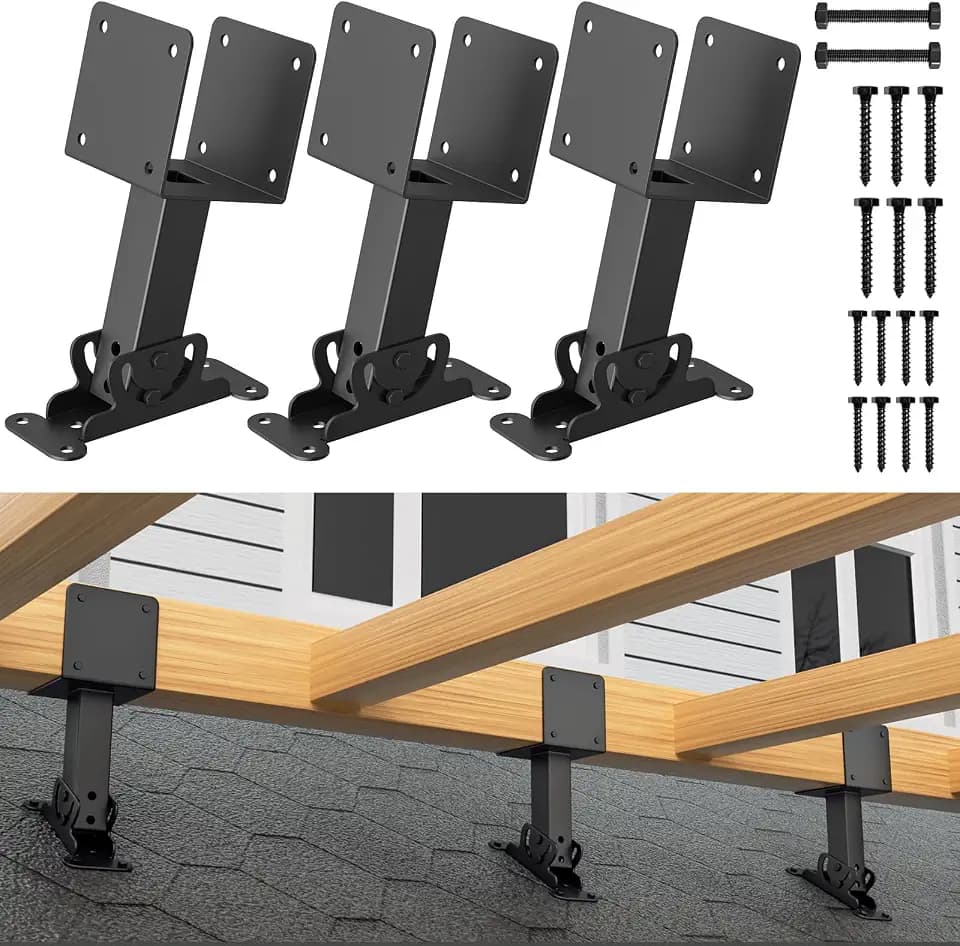 4x4 Roof Riser Brackets Kit,3 PCS Adjustable Angle Pergola Brackets