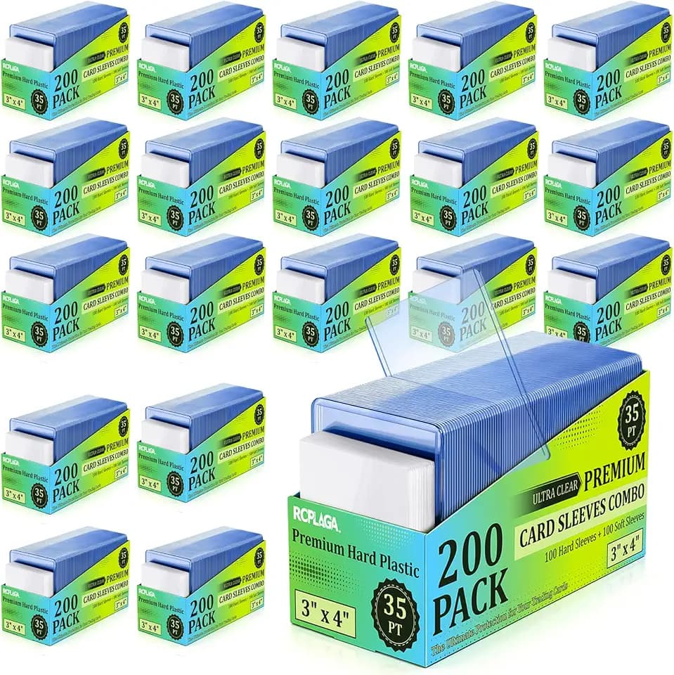4000 Card Sleeves Hard Plastic, RCPLAGA 3"X 4" Trading Card Holder, 35PT