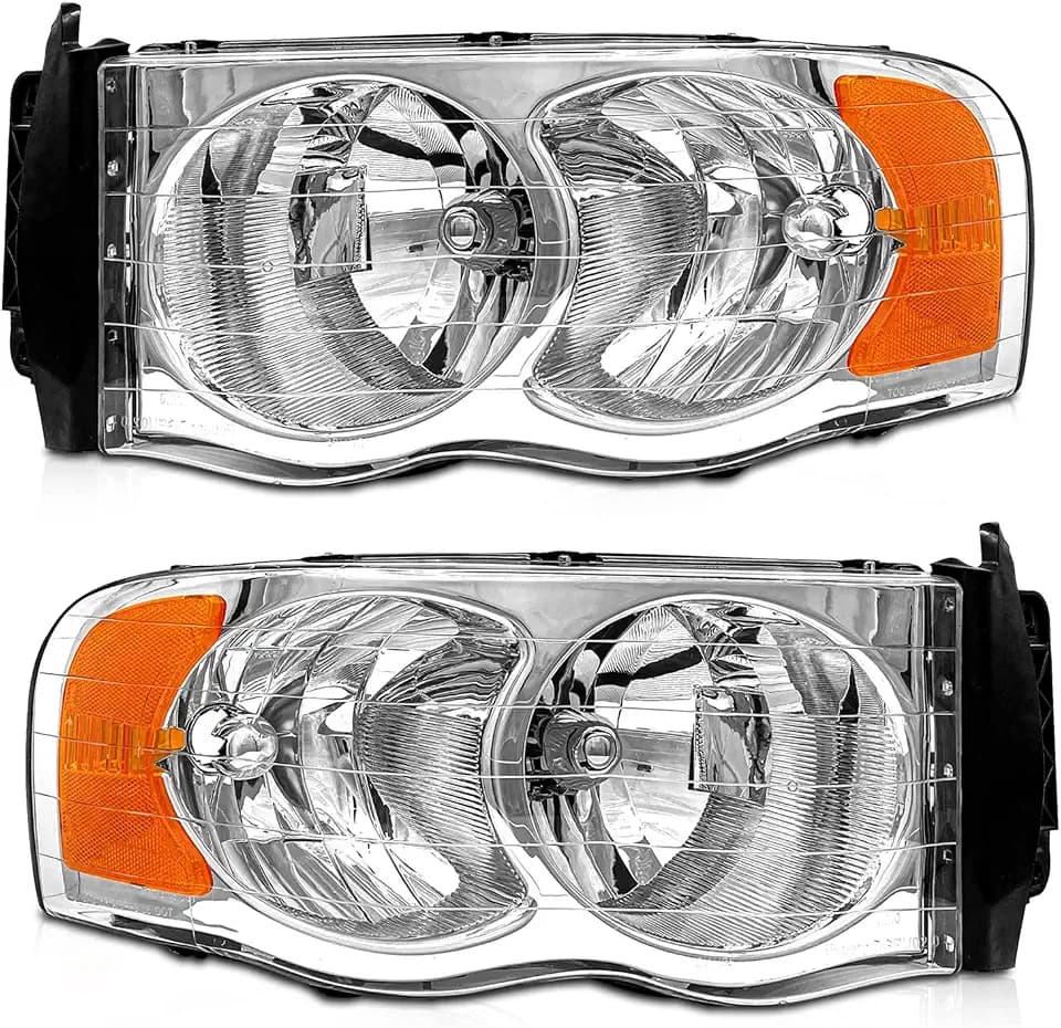 for 2002-2005 Dodge Ram Headlights Chrome Housing