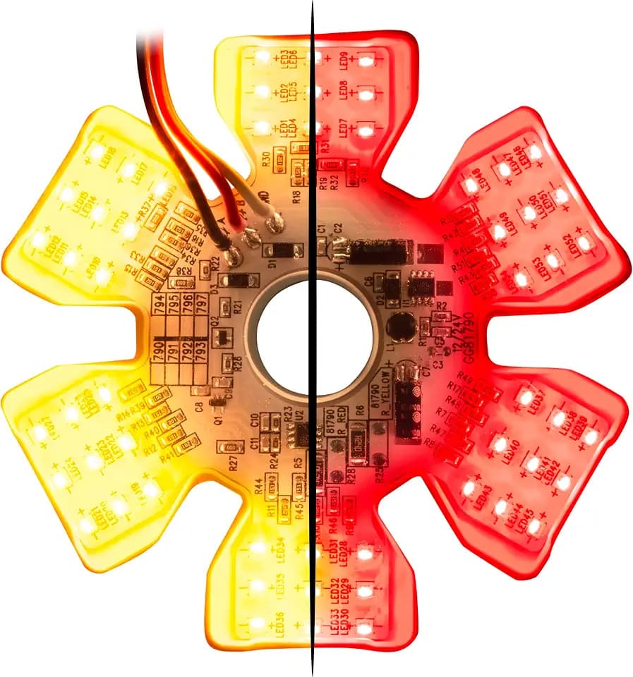 GG Grand General 81790 Amber/Red Ultra Thin Air Cleaner Hex 54 Led Dual Color Light