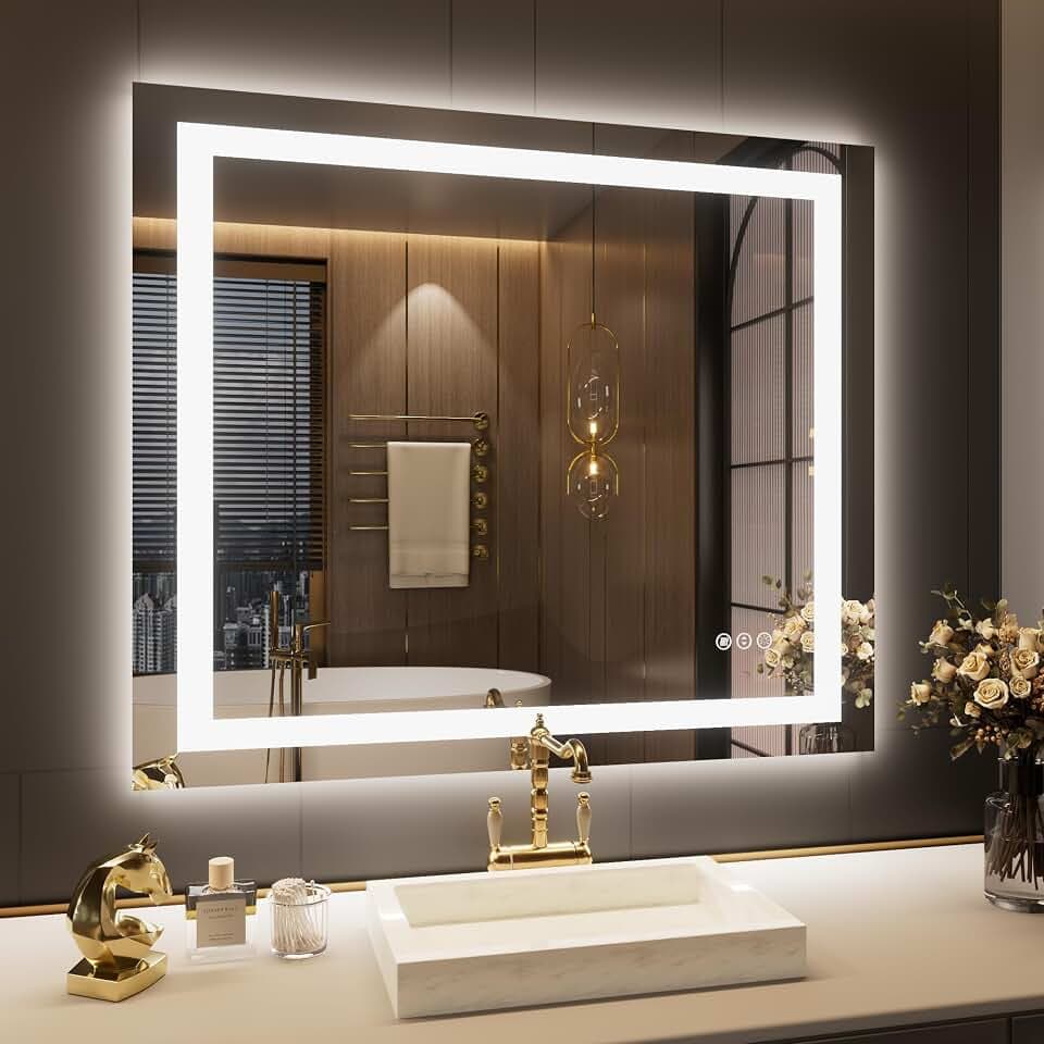 LOAAO 42"X36" LED Bathroom Mirror with Lights, UL Listed