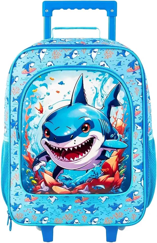 CCJPX Kids Luggage for Boys, 18" Carry on Suitcase with Wheels Shark