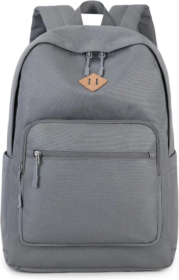 Lohol Classic Backpack for School Travel College, Durable Water Resistant Bookbag (Dark Grey)