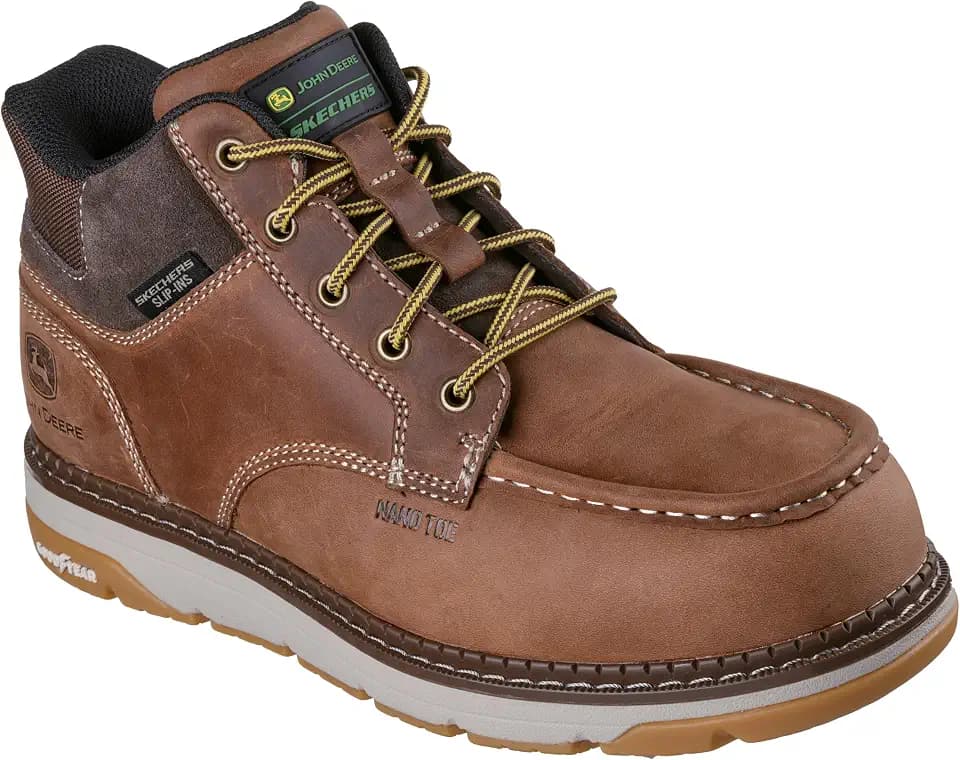 Skechers mens John Deere Flex Boot Carbon Nano Safety Toe Slip Ins