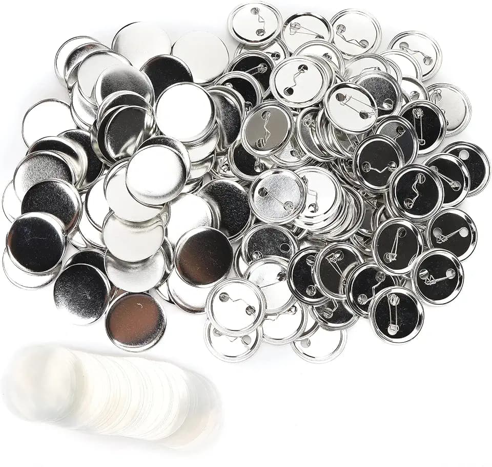 Blanko Pin Button Set, 44 mm, 100 Stück, Metall, Rund, für DIY Kunsthandwerk