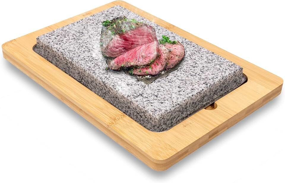 NutriChef Heißer Stein, Lavastein für Steak, BBQ und Fleischgrillen