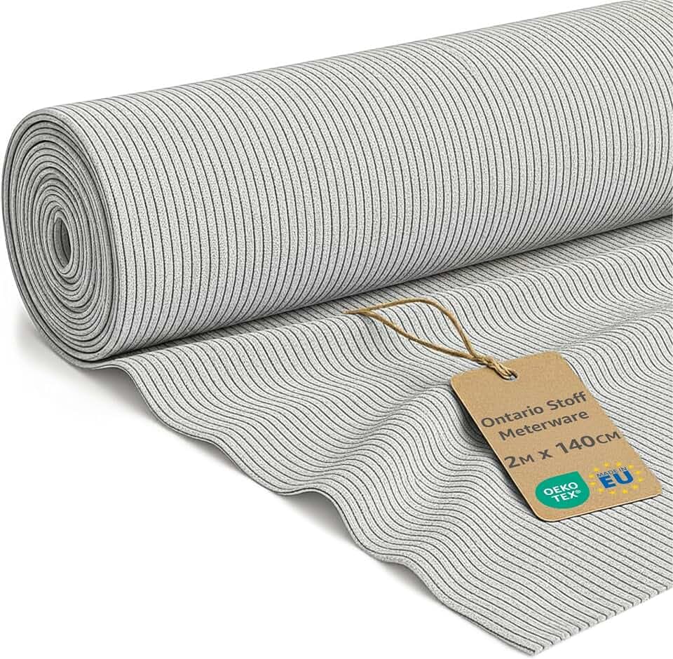 Cordstoff Meterware 2 M x 140 cm Cord Stoff mit Rippenstruktur – Möbelstoff Polsterstoff für Sofabezug Kissenbezug Stühle beziehen Renovierung robust Oeko Tex Hellgrau