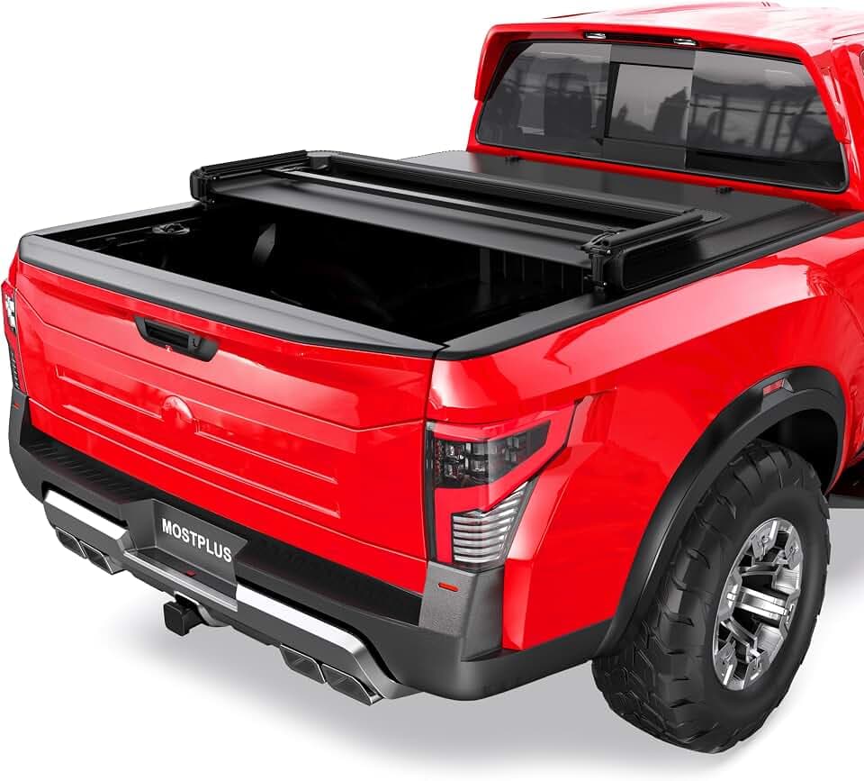 MOSTPLUS 6FT Tri-Fold Soft Vinyl Truck Bed Tonneau Cover Compatible with 2005-2025 2026 Nissan Frontier 72Inch Bed, Fleetside On Top