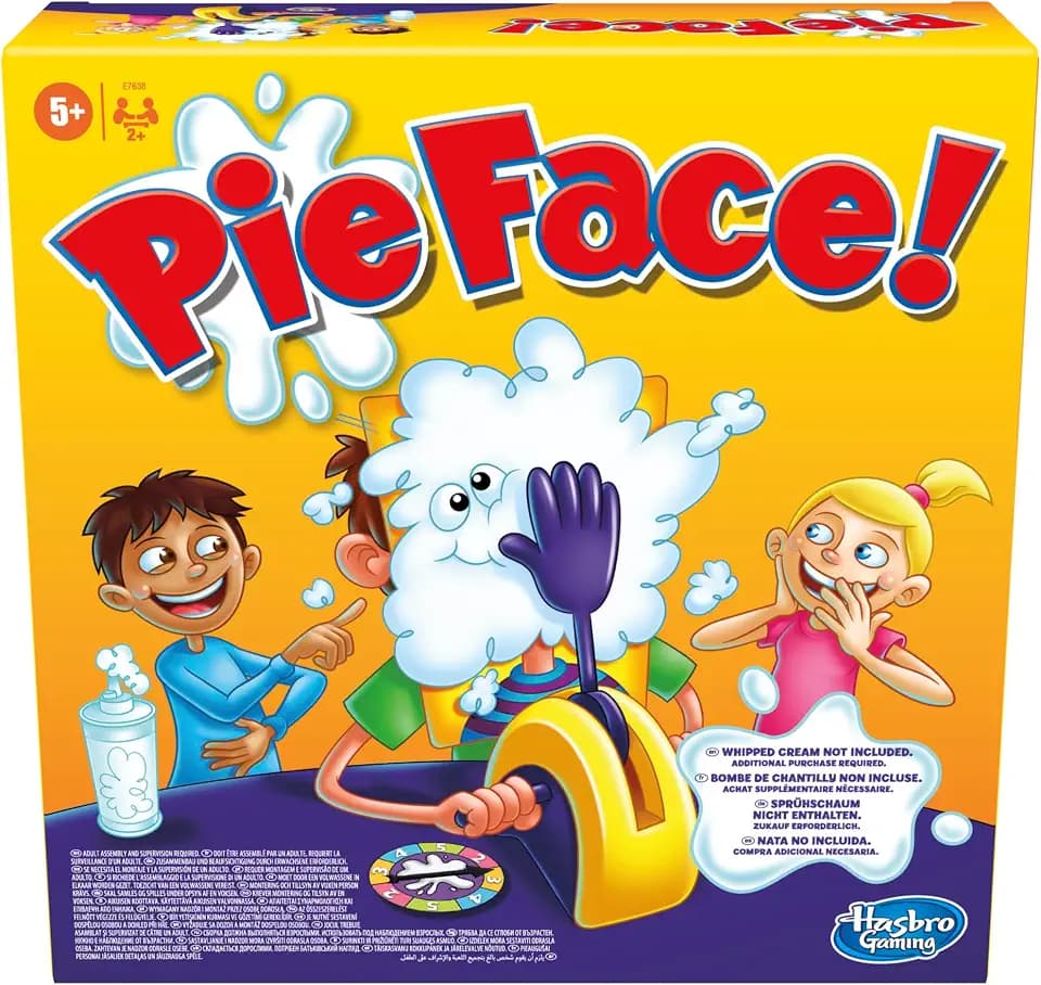 Hasbro Gaming Pie Face Familienspiel - Deutsche Fassung, überraschendes Spiel für Kinder ab 5 Jahren und Erwachsene mit Sprühschaum (Nicht enthalten)