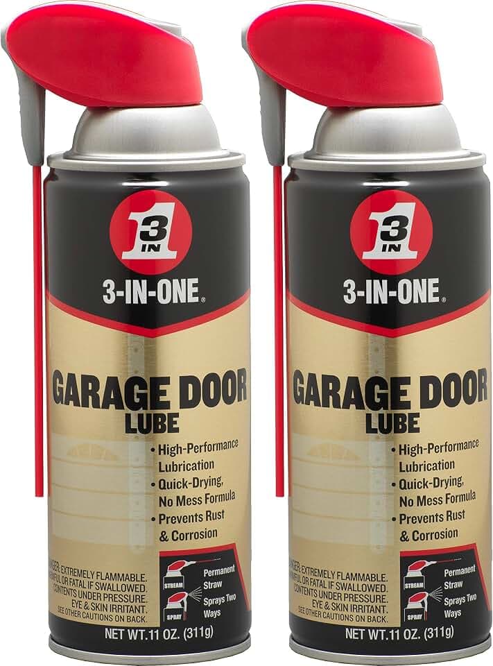 3-IN-ONE Professional Garage Door Lubricant, Smart Straw, 11 OZ [2-Pack]