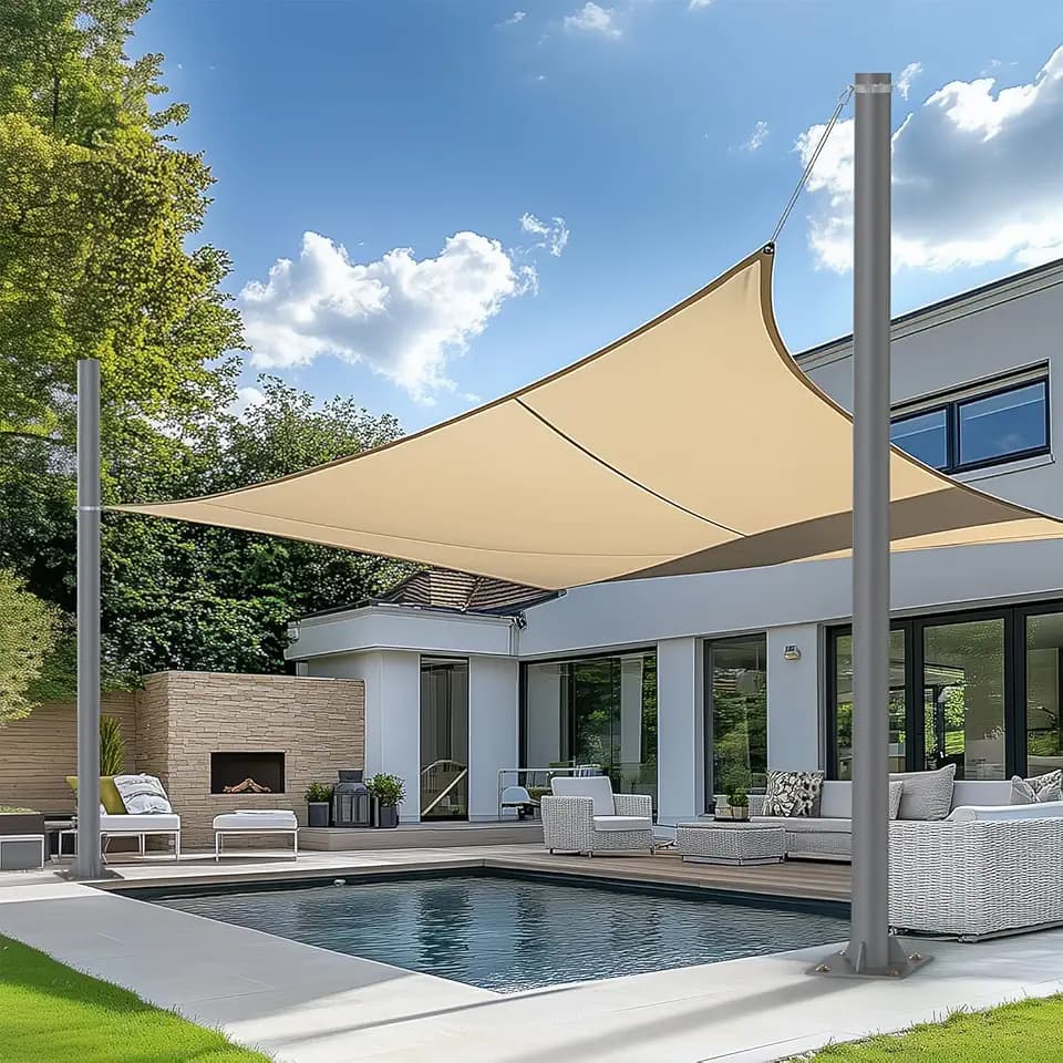 Sonnensegelmast Set 3M höhenverstellbar – robuster Stahlpfosten (2,5mm Wandstärke) mit D-Ring-Klemmen & Bodenankern – sturmfest & rostfrei – für Terrasse, Garten & Balkon