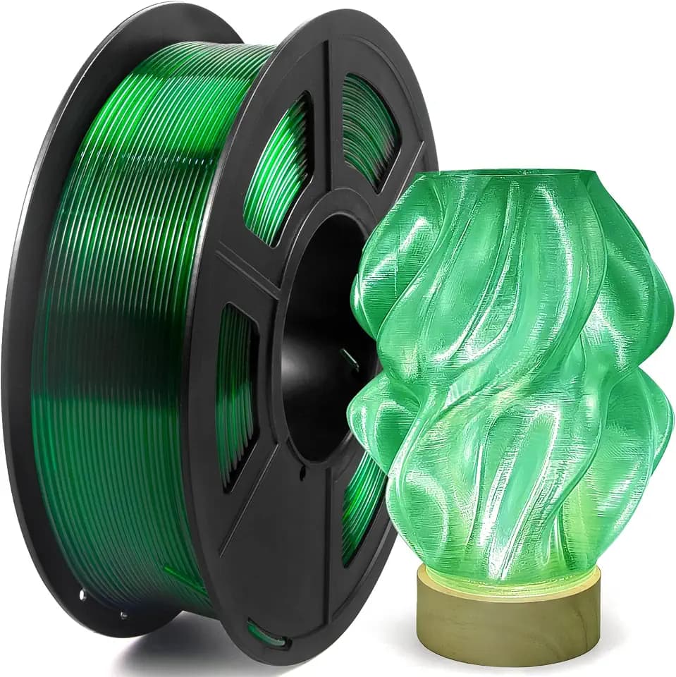 IEMAI PETG Filament 1.75mm, Transparent PETG Grün 1Kg, High Speed 3D Drucker Filament, Maßgenauigkeit +/- 0,02 mm, Geeignet für den Druck von Lampenschirmen Dekorationen