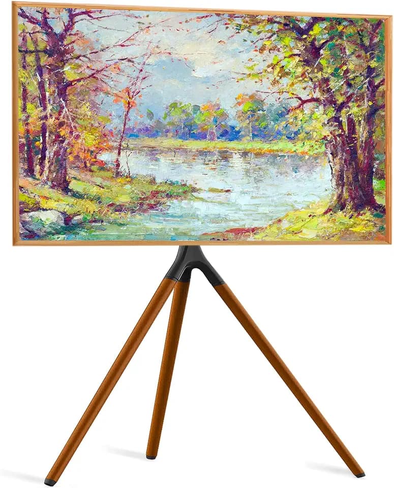 UPGRAVITY Black Easel TV Stand with Tripod Base for 32 to 65 inch Screen