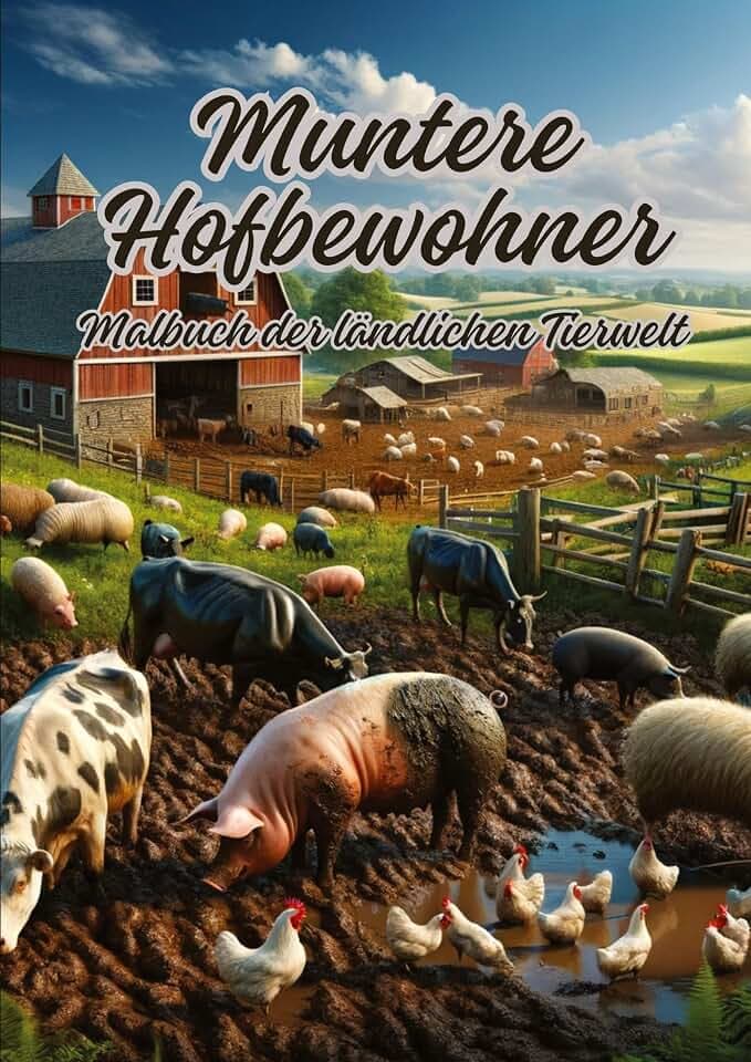 Muntere Hofbewohner: Malbuch der ländlichen Tierwelt